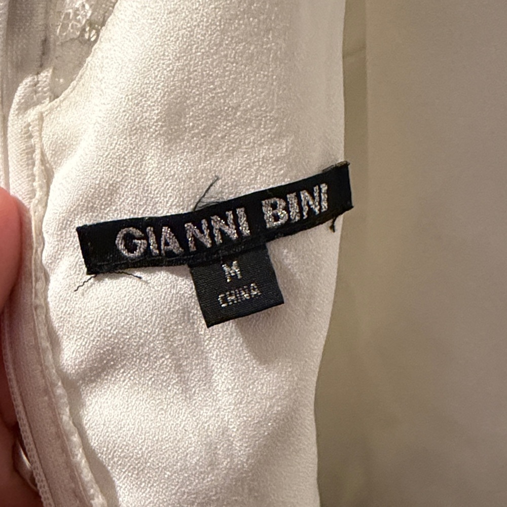 Gianni Bini Black and White Textured Long Sleeve Dress - Picture 5 of 6
